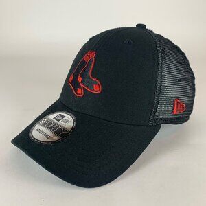 New Era Black Cap with Red Logo